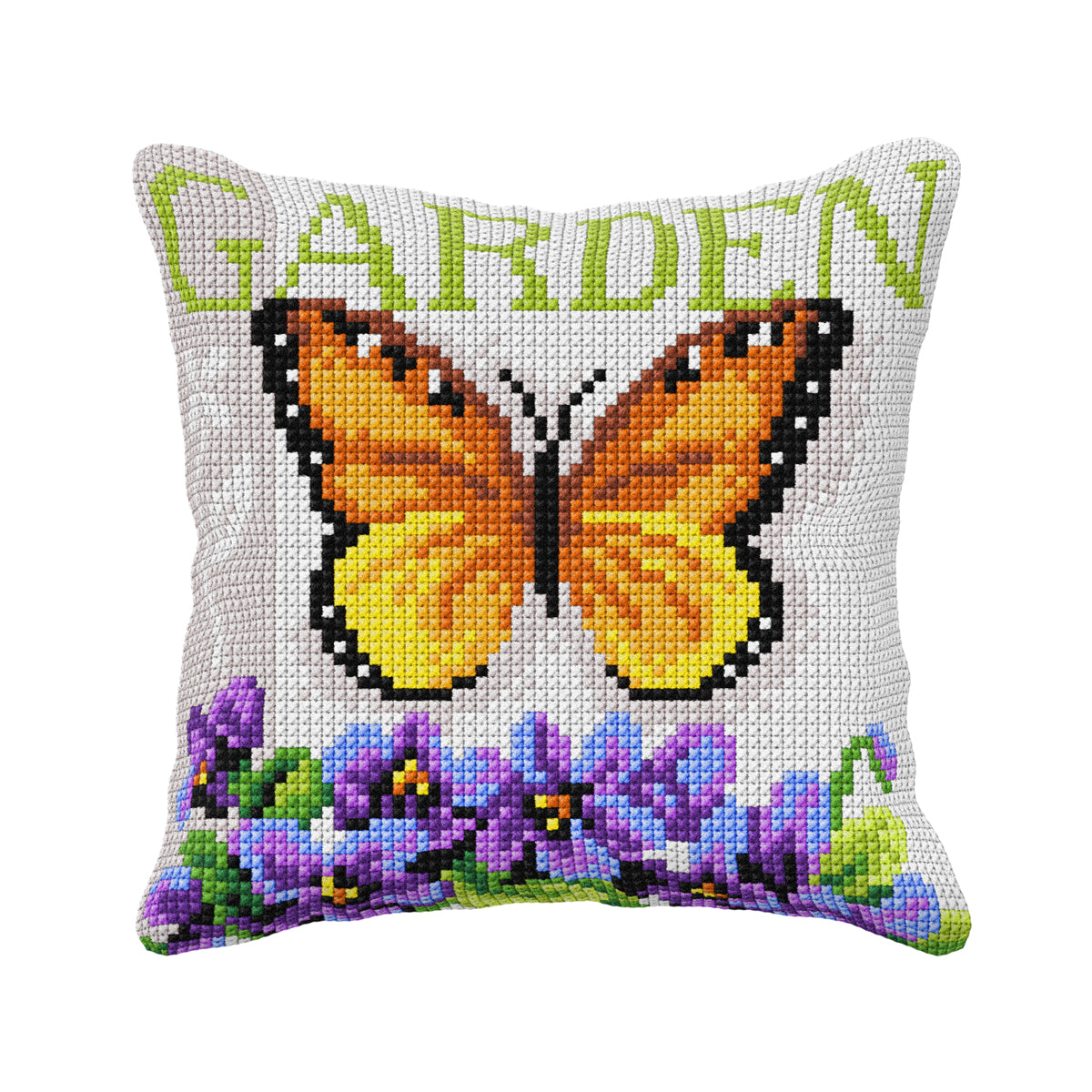 Orchidea Quickpoint cushion kit with butterfly and violets design