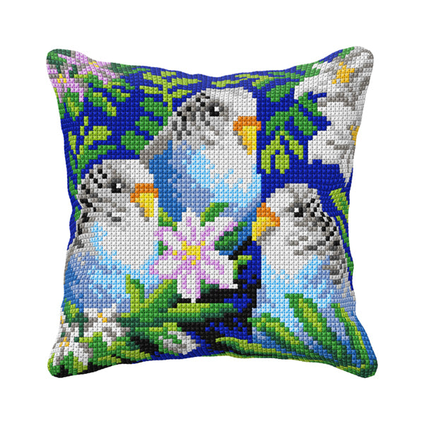 Stitched canaries cushion front