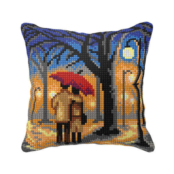Stitched evening stroll cushion front