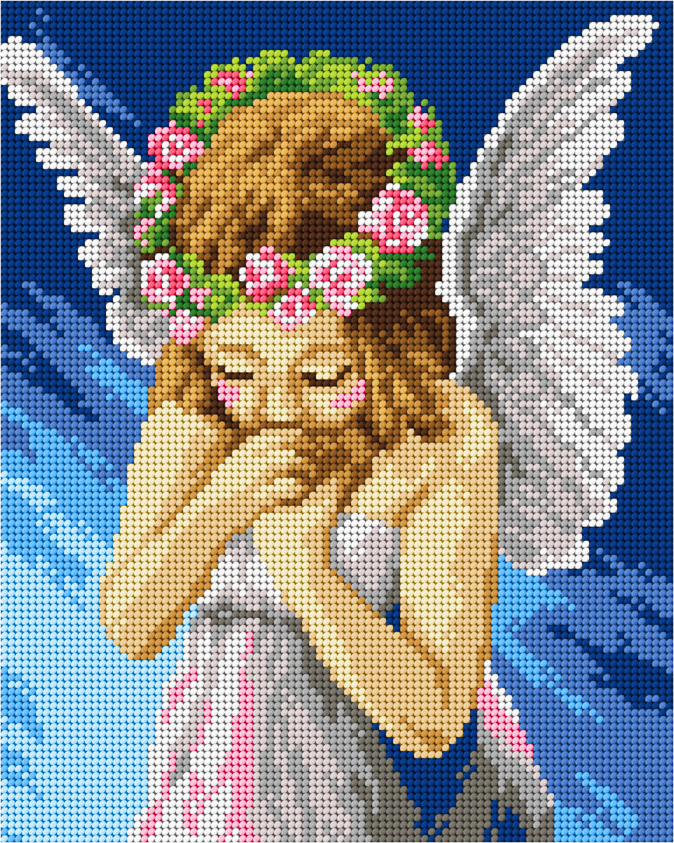 Orchidea angel embroidery kit design on printed canvas