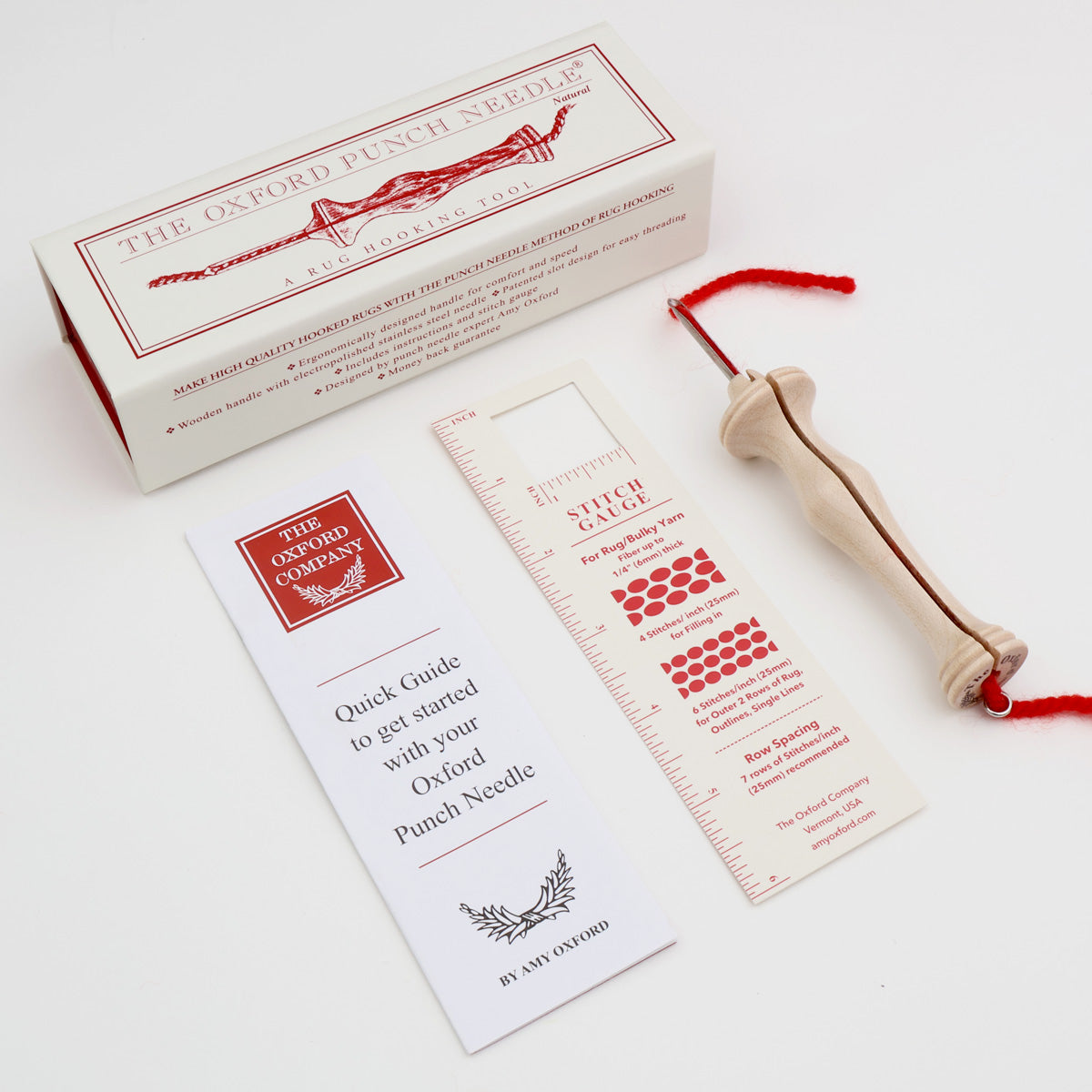 Oxford natural wood punch needle with stainless steel tip