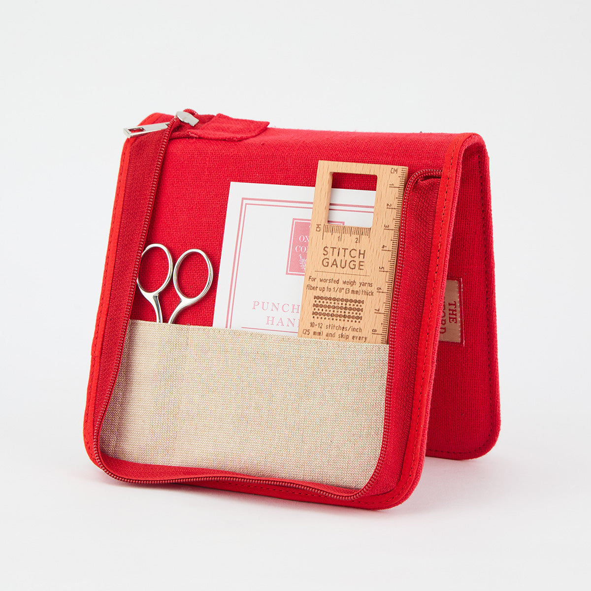 Oxford punch needle set in a zipped cotton tool case