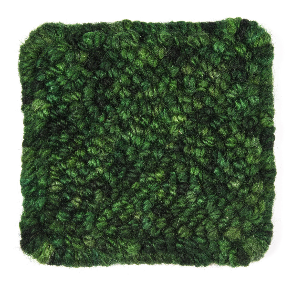 Skein of variegated Club Moss Dark rug weight punch needle wool yarn