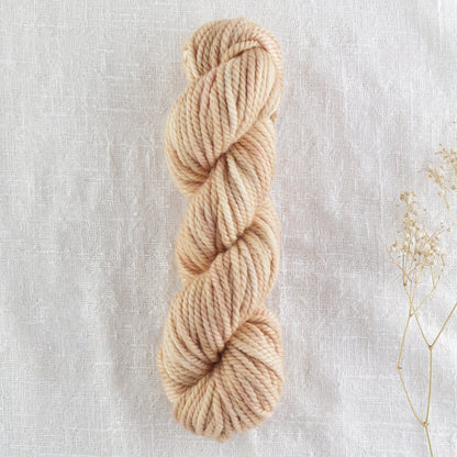 Skein of variegated Desert Sands rug weight punch needle wool yarn