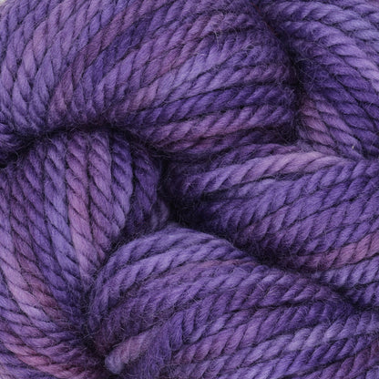 Skein of variegated Purple Reign punch needle rug yarn