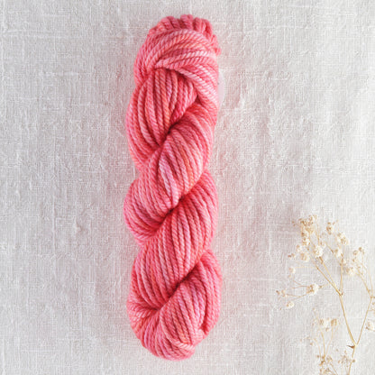 Skein of variegated Tea Party punch needle rug yarn