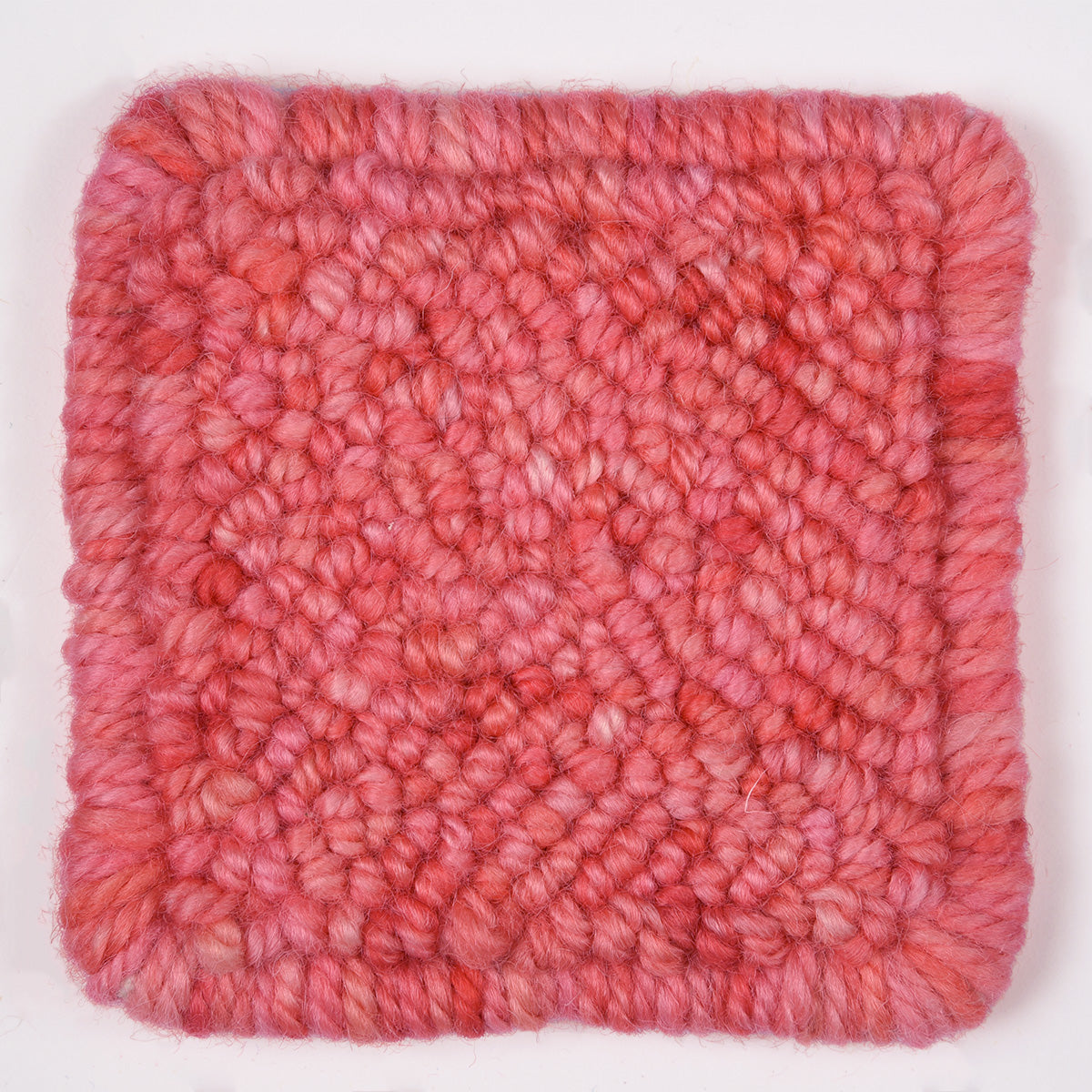 Skein of variegated Tea Party punch needle rug yarn