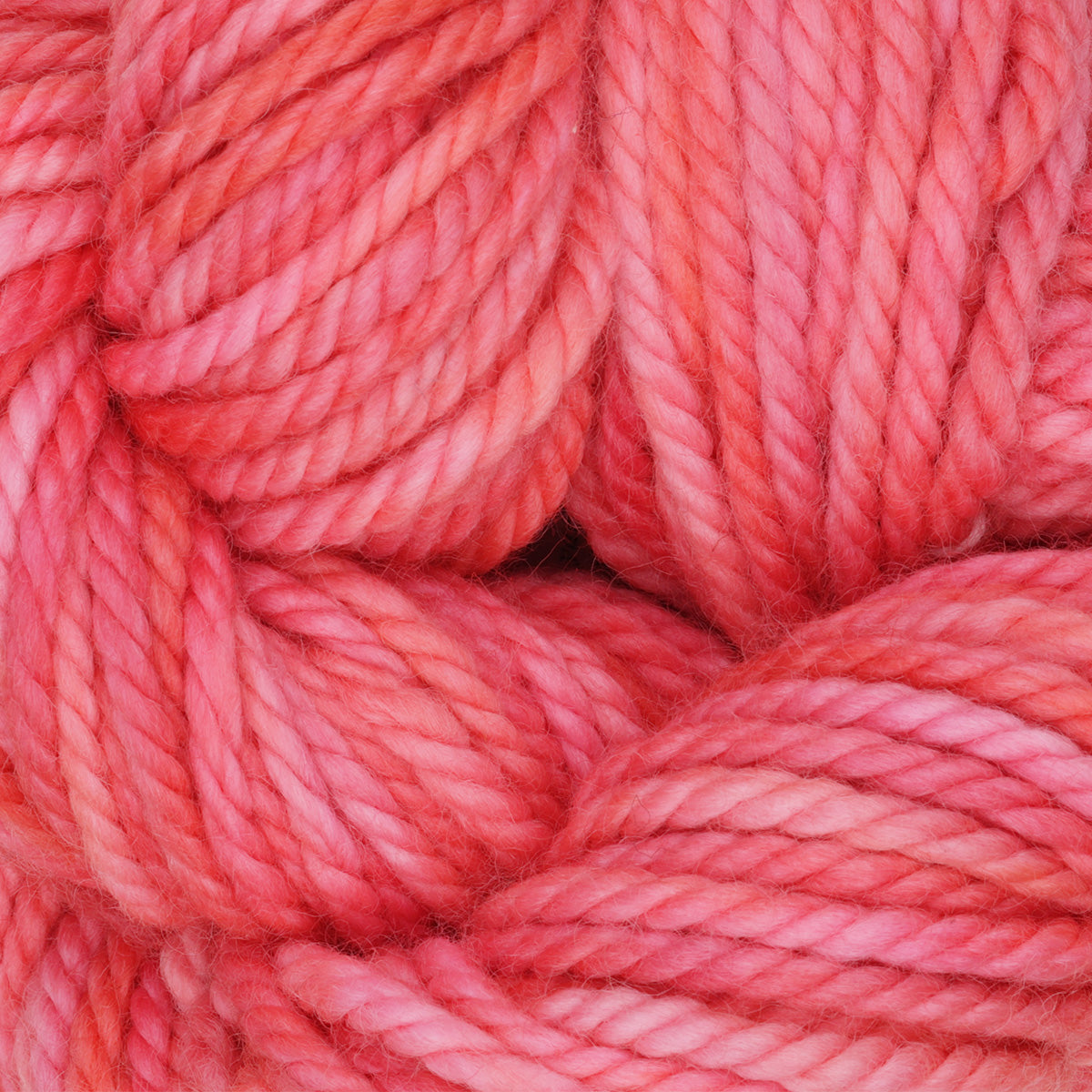 Skein of variegated Tea Party punch needle rug yarn