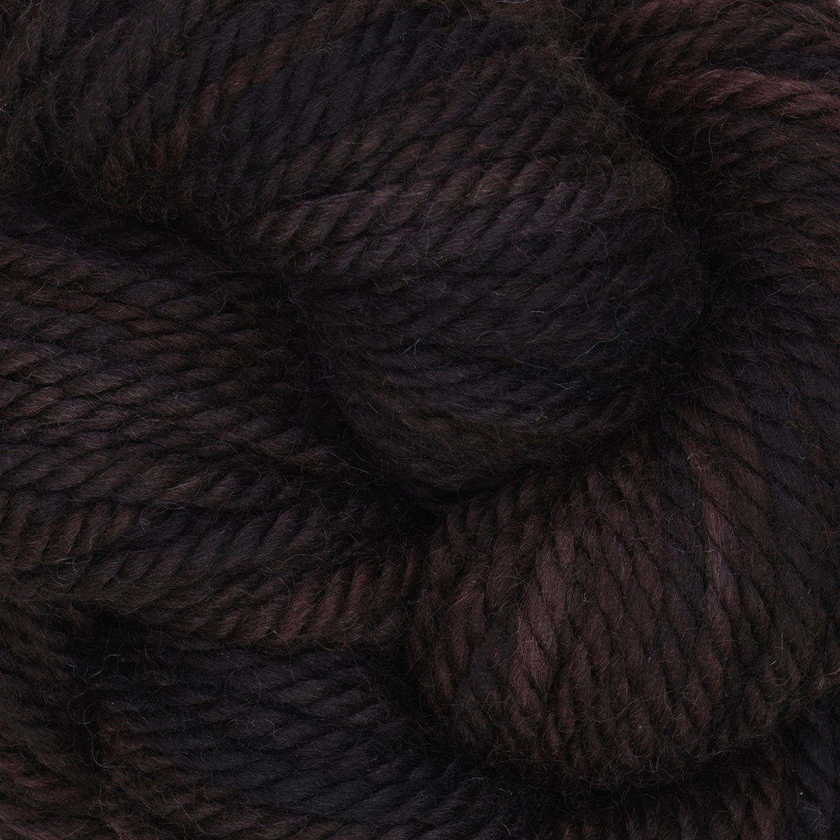 Skein of variegated Black Hollow rug weight punch needle wool yarn