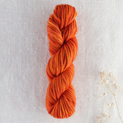 Skein of variegated Scotch Bonnet punch needle rug yarn
