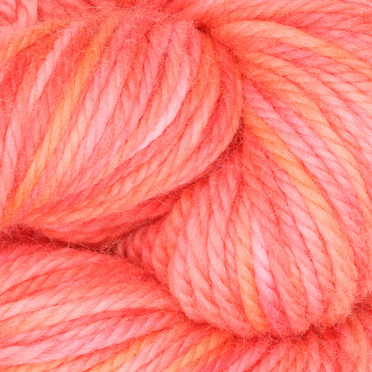 Skein of variegated Tea Party fine weight punch needle wool yarn
