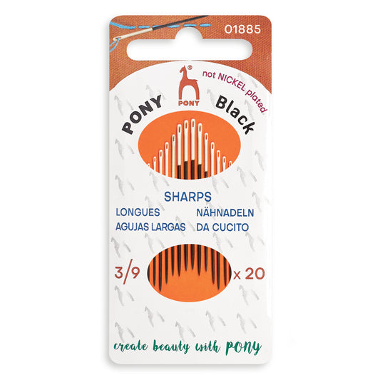 Folder of Pony black sharps needles with white eyes