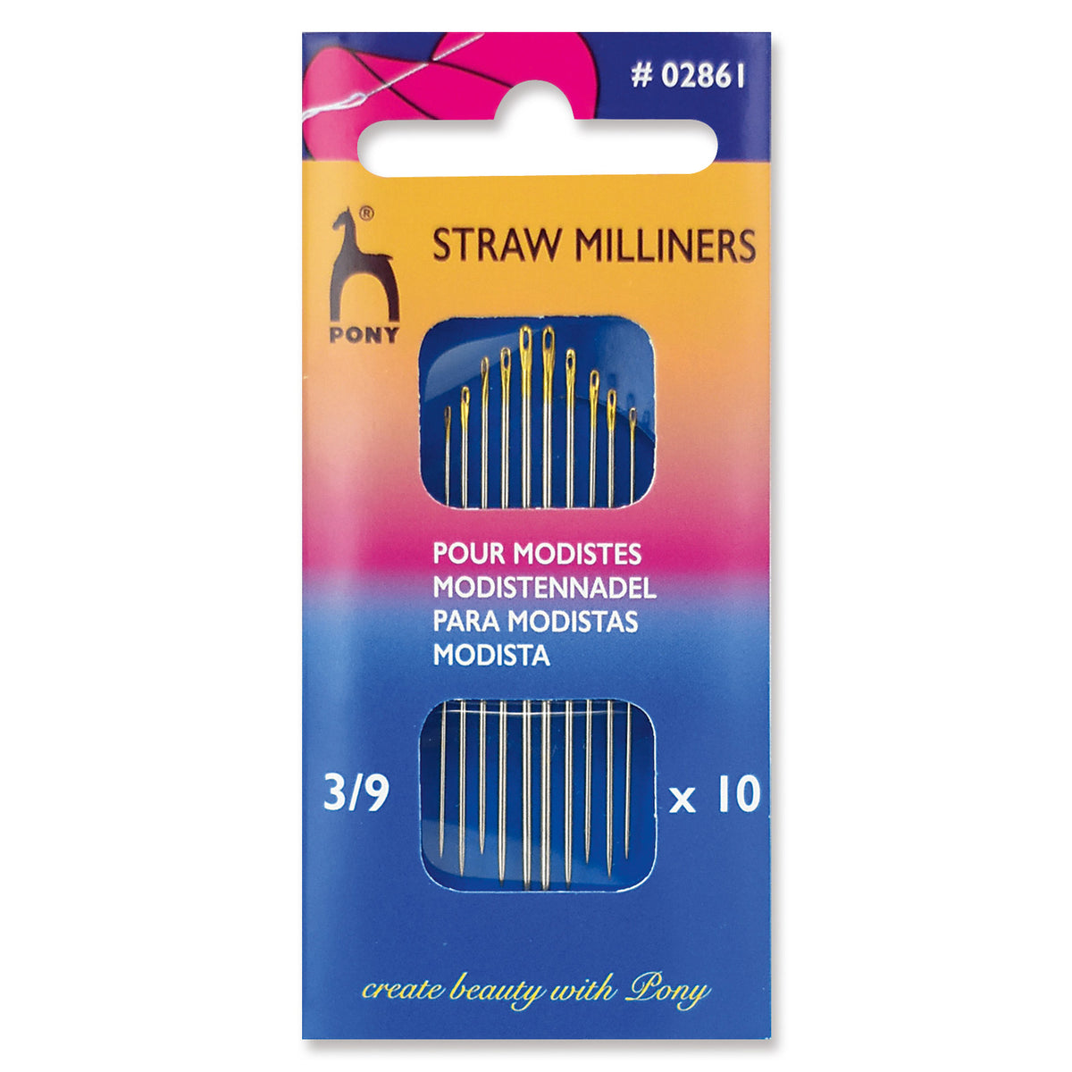 Packet of Pony gold eye milliners hand sewing needles