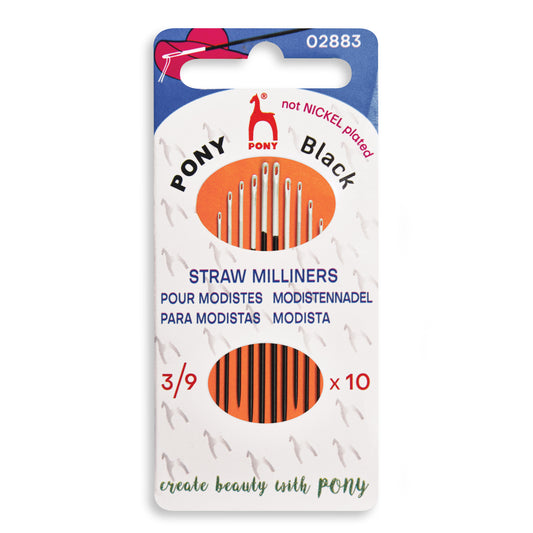 Folder of Pony black straws needles with white eyes