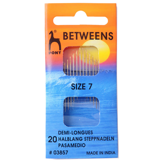 Packet of Pony gold eye betweens hand sewing needles
