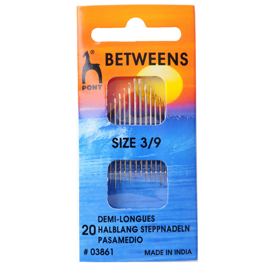 Packet of Pony gold eye betweens hand sewing needles