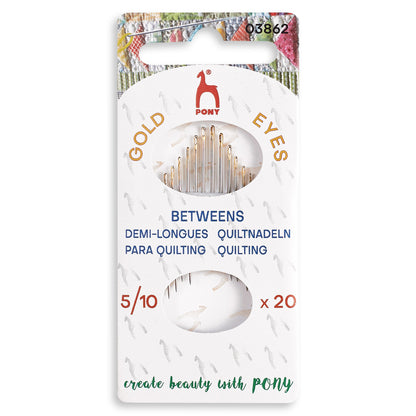 Packet of Pony gold eye betweens hand sewing needles