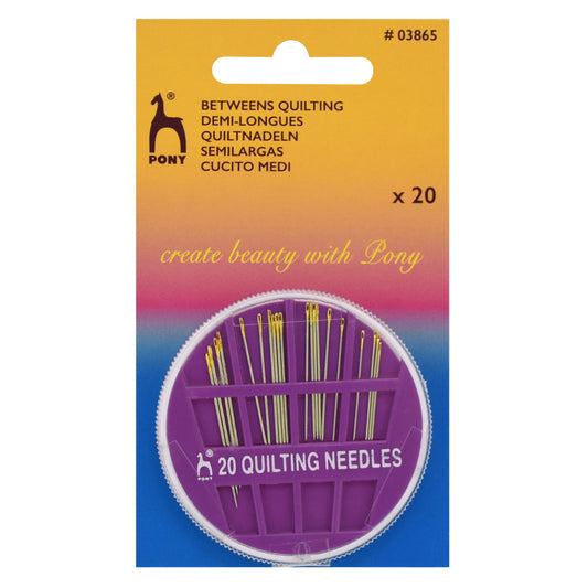 Compact pack of Pony gold eye betweens needles