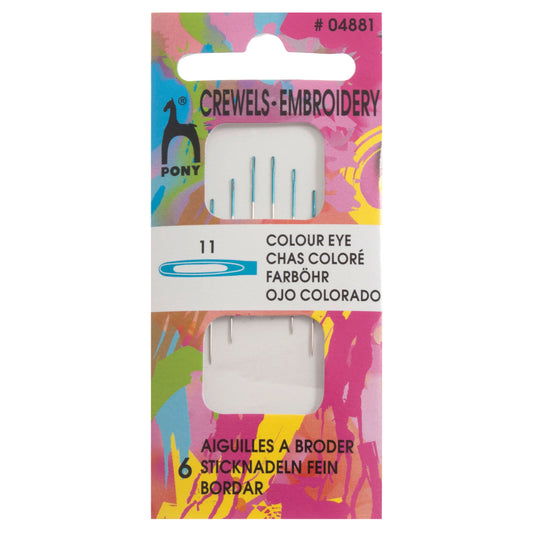 Packet of Pony colour-coded eye crewel needles