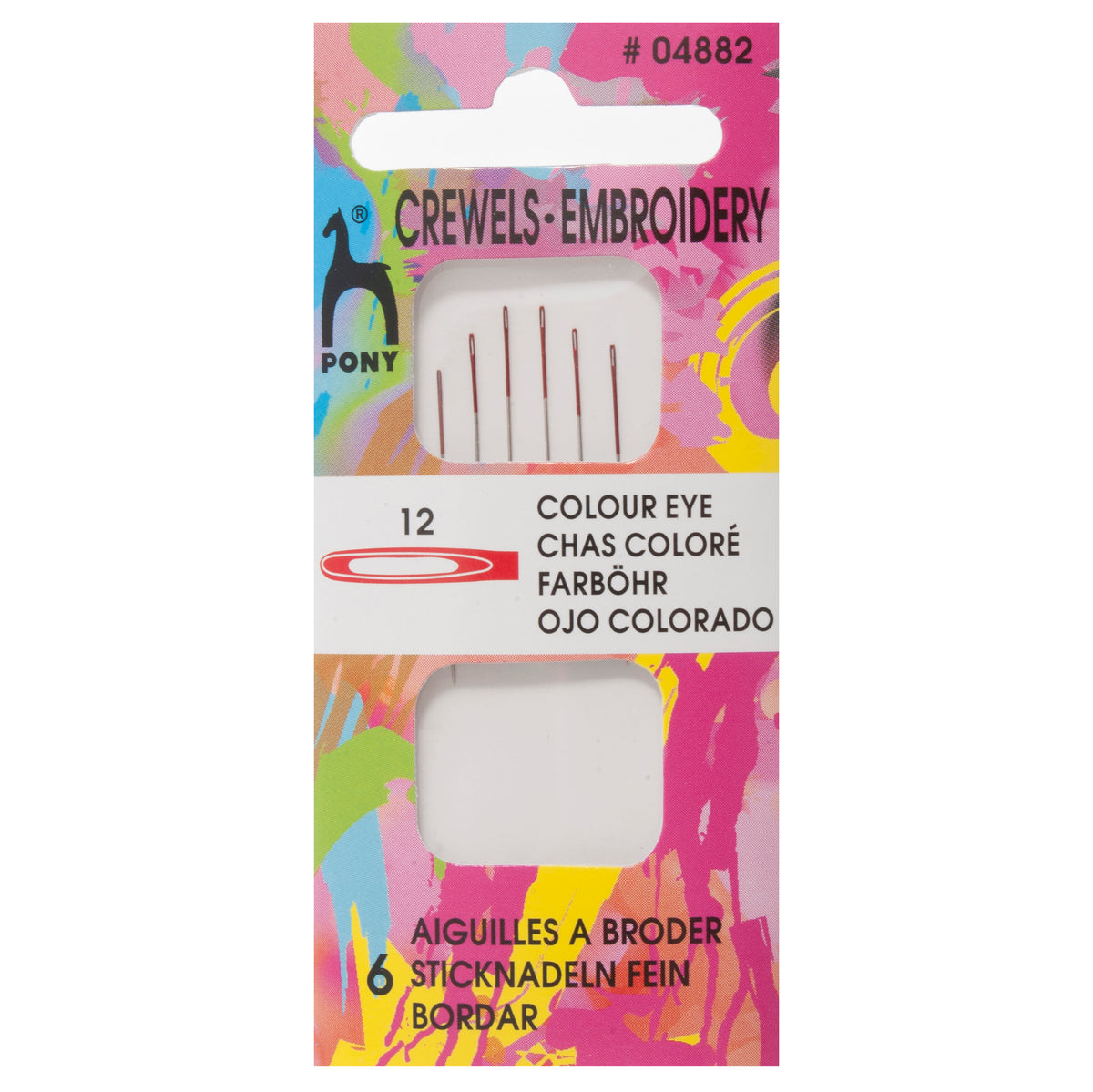 Packet of Pony colour-coded eye crewel needles