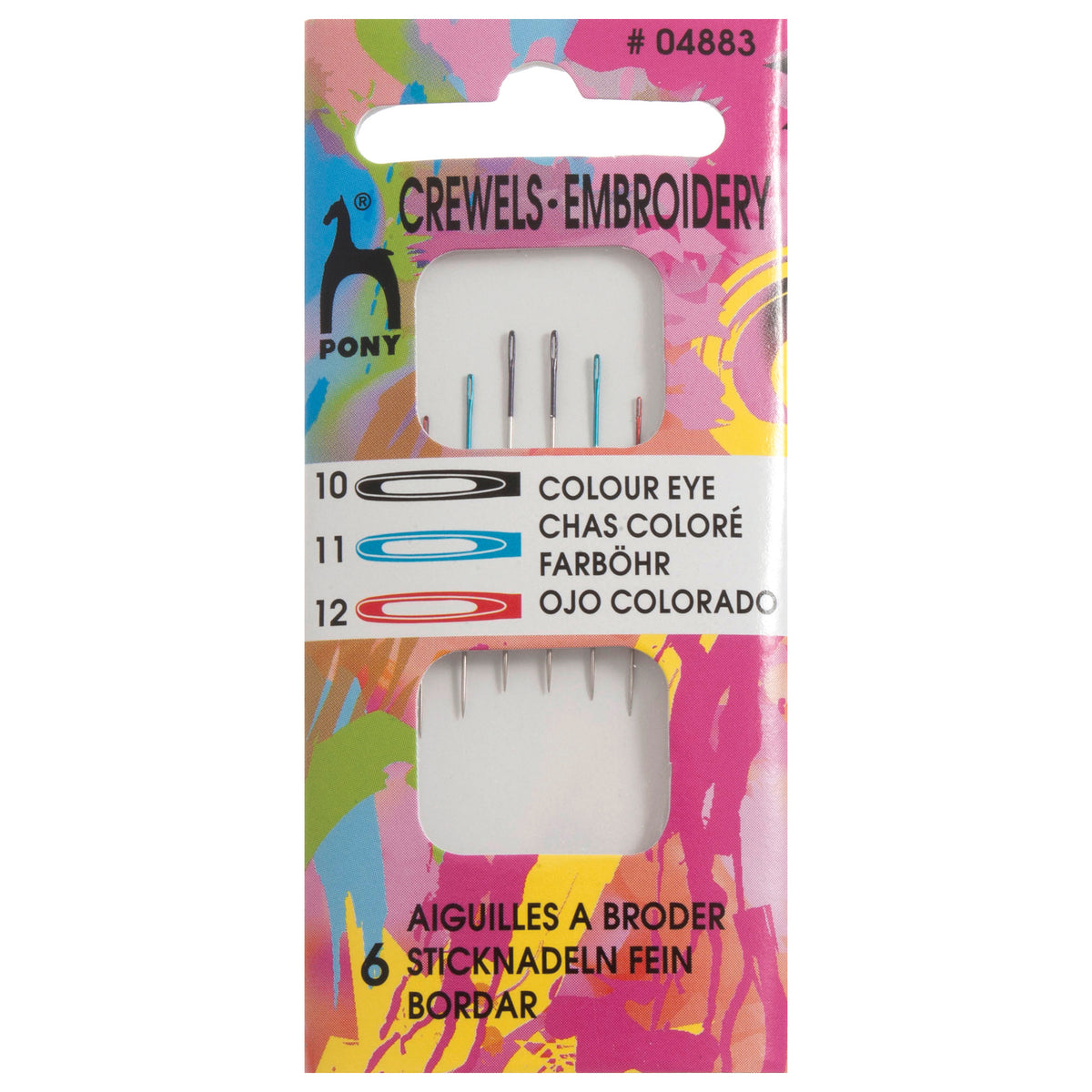 Packet of Pony colour-coded eye crewel needles