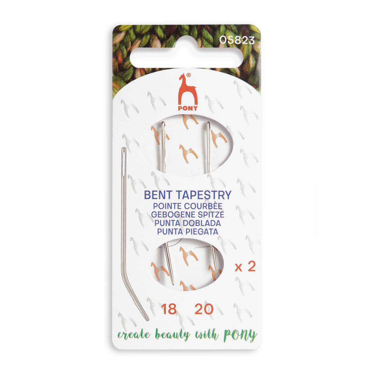 Pack of two Pony bent tip tapestry needles