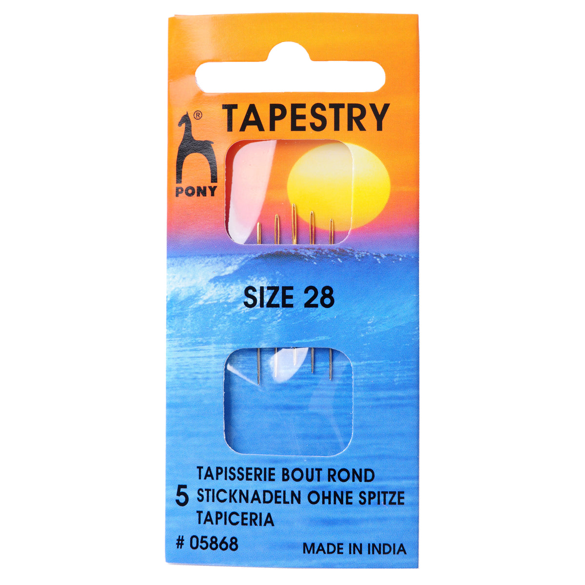 Packet of Pony gold eye tapestry needles