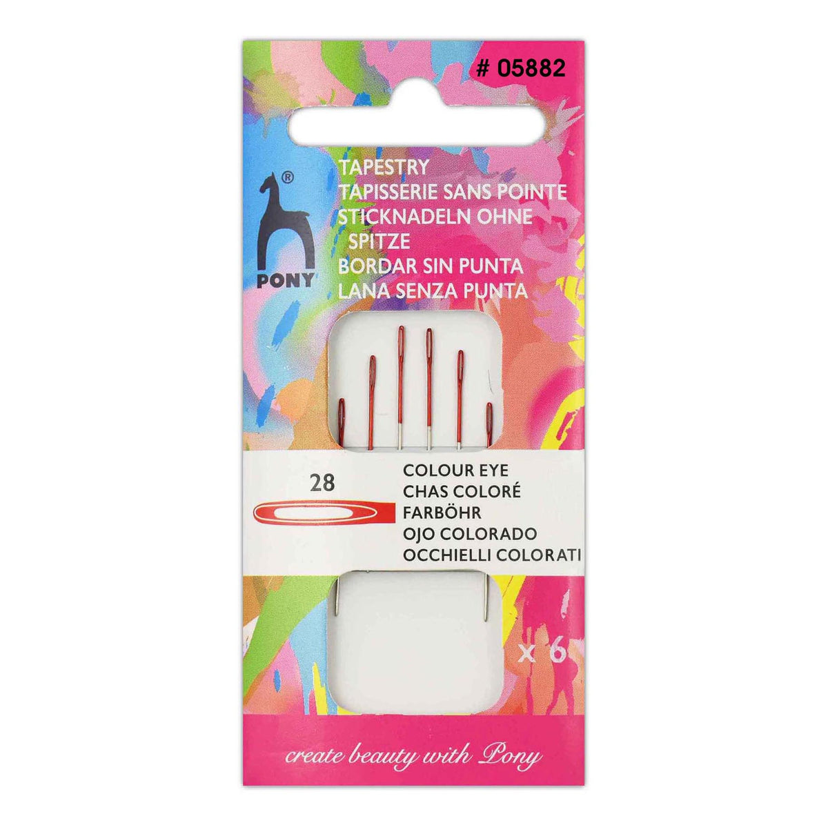 Packet of Pony colour-coded eye tapestry needles