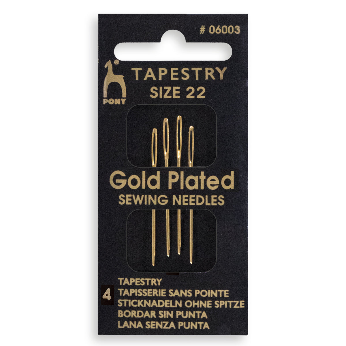 Packet of Pony gold plated tapestry needles