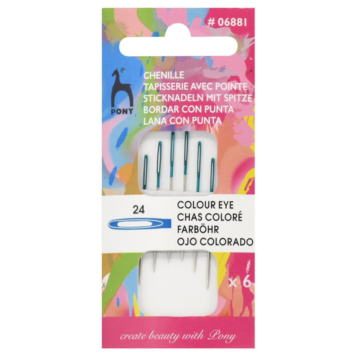 Packet of Pony colour-coded eye chenille needles