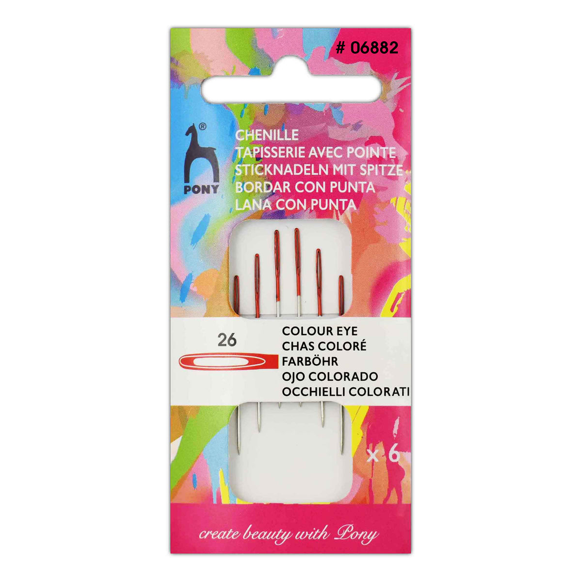 Packet of Pony colour-coded eye chenille needles