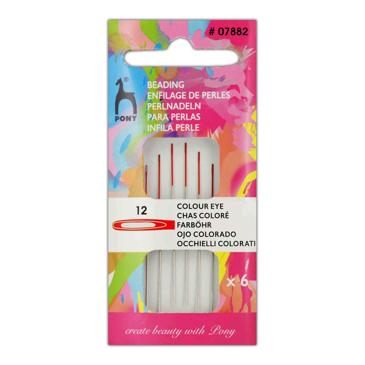 Packet of Pony colour-coded eye beading needles