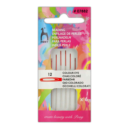 Packet of Pony colour-coded eye beading needles