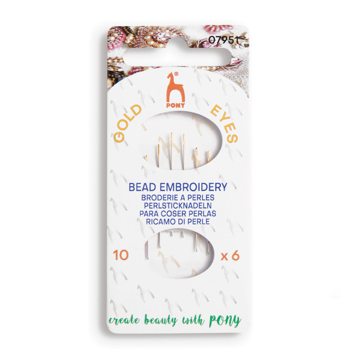 Packet of Pony gold eye beading and embroidery needles