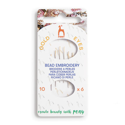 Packet of Pony gold eye beading and embroidery needles