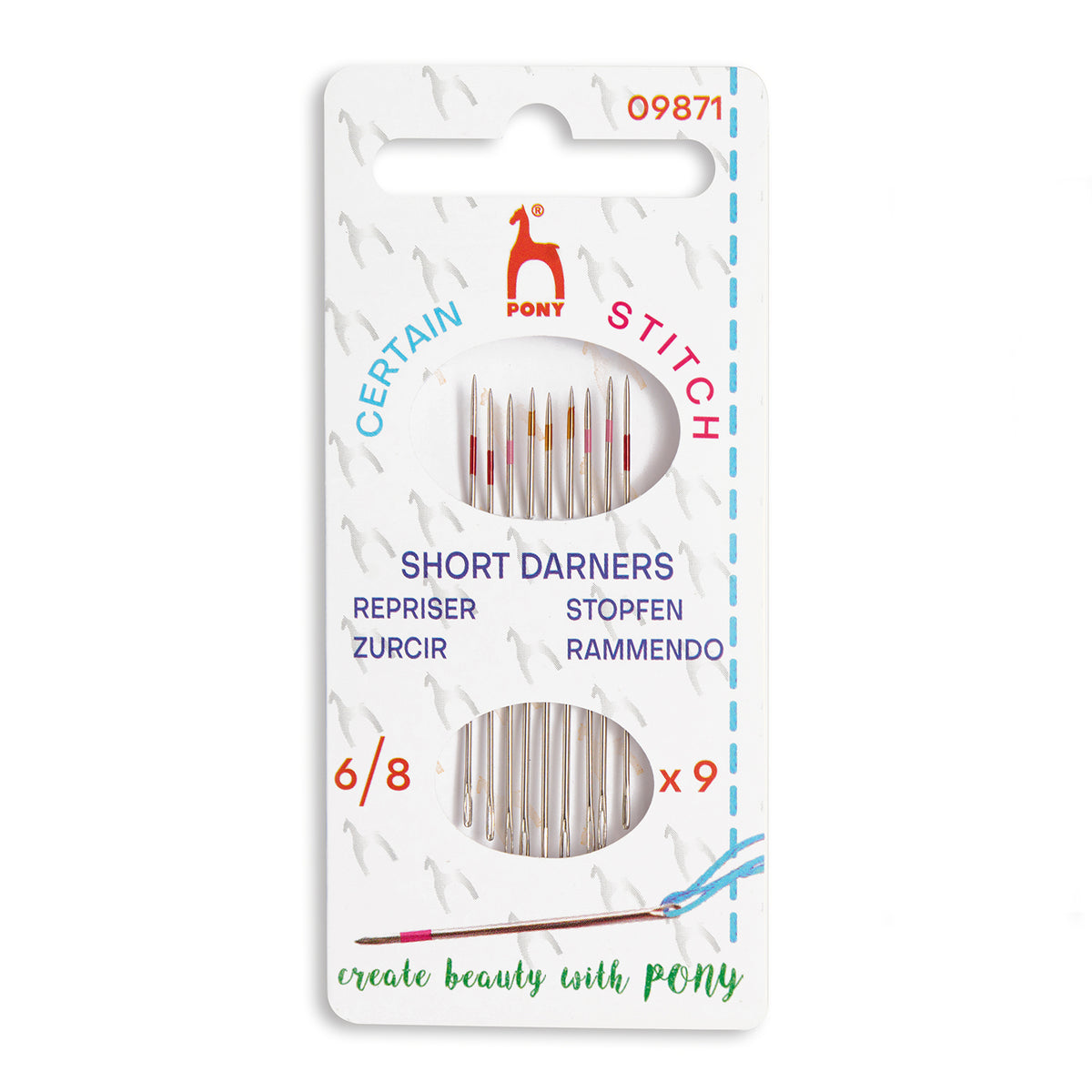 Pony Certain Stitch darner needles with coloured band on the shaft
