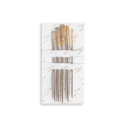 Card of 5 Pony gold eye yarn darning needles