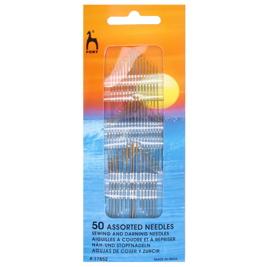 Pack of 50 Pony gold eye hand sewing needles