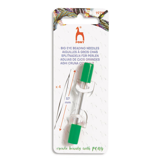 Pack of four big eye beading needles