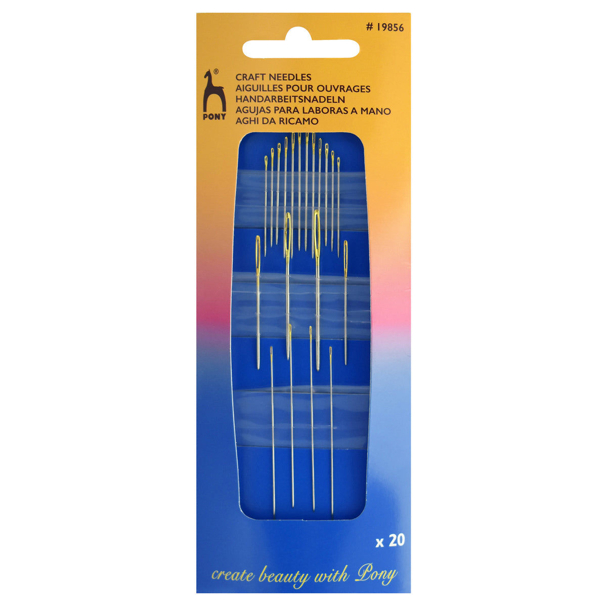 Pack of Pony gold eye craft needles