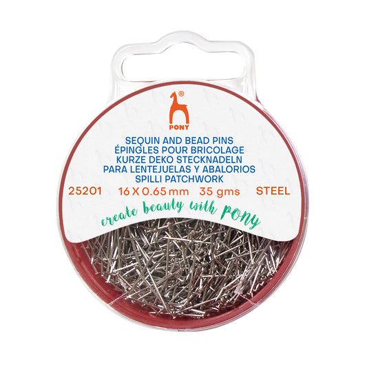 Pack of Pony short steel sequin pins