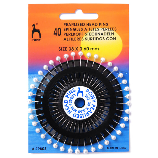 Rosette of Pony pearl head pins in oyster