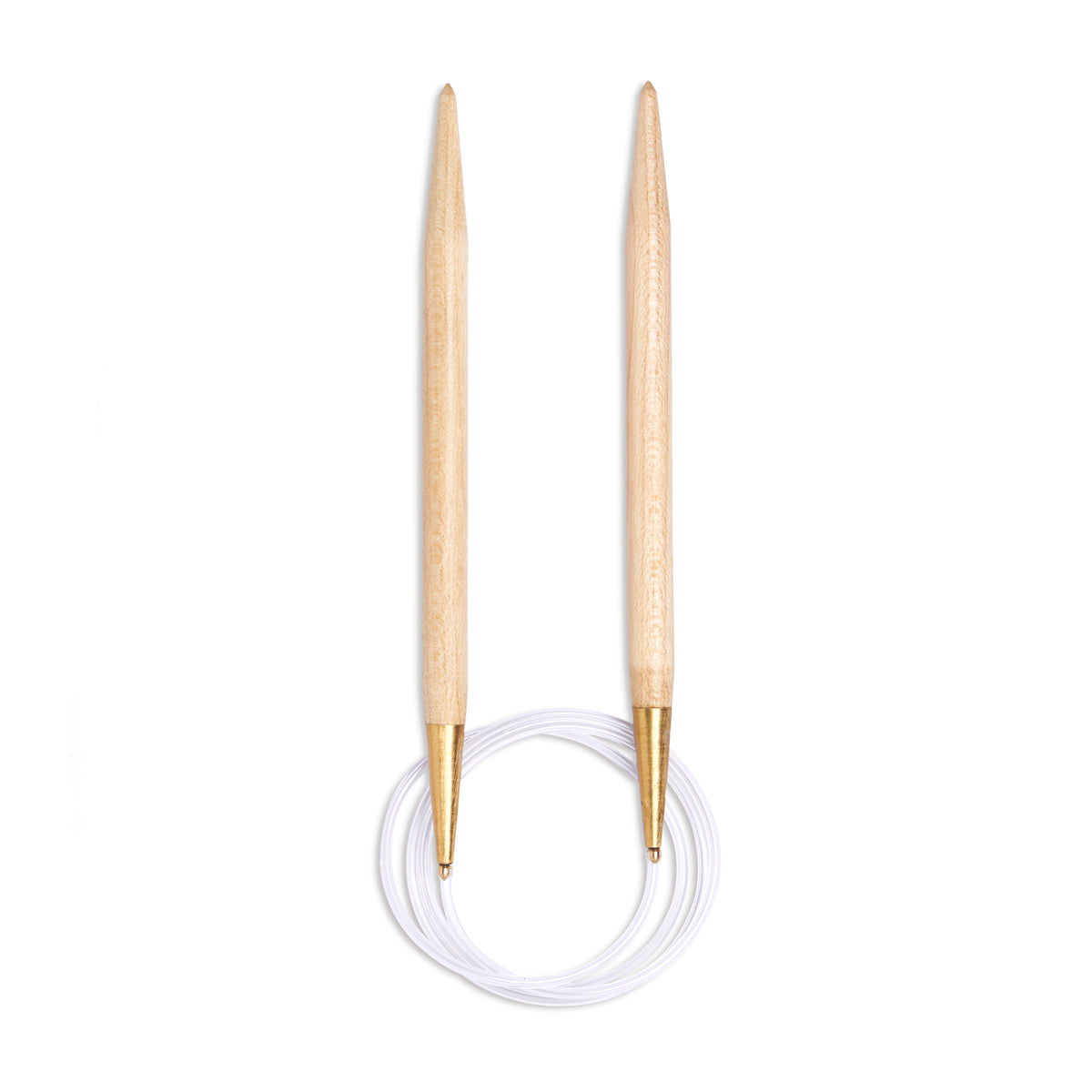 Pony maple wood circular knitting needles with clear cable, 8mm