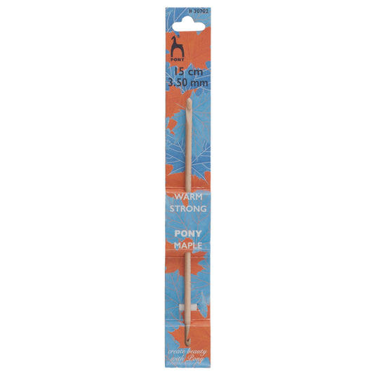 Pony maple wooden double-ended crochet hook, 3.5mm