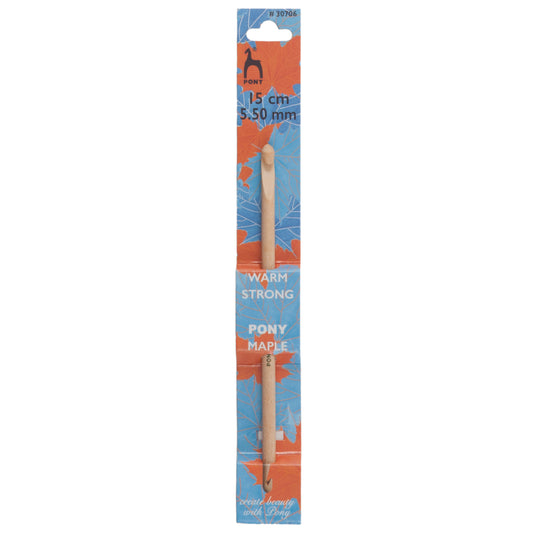 Pony maple wooden double-ended crochet hook, 5.5mm