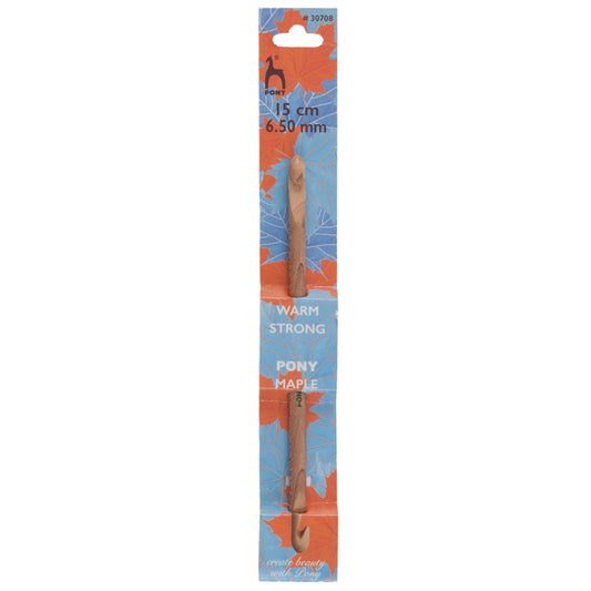 Pony maple wooden double-ended crochet hook, 6.5mm