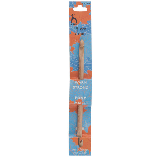 Pony maple wooden double-ended crochet hook, 7mm