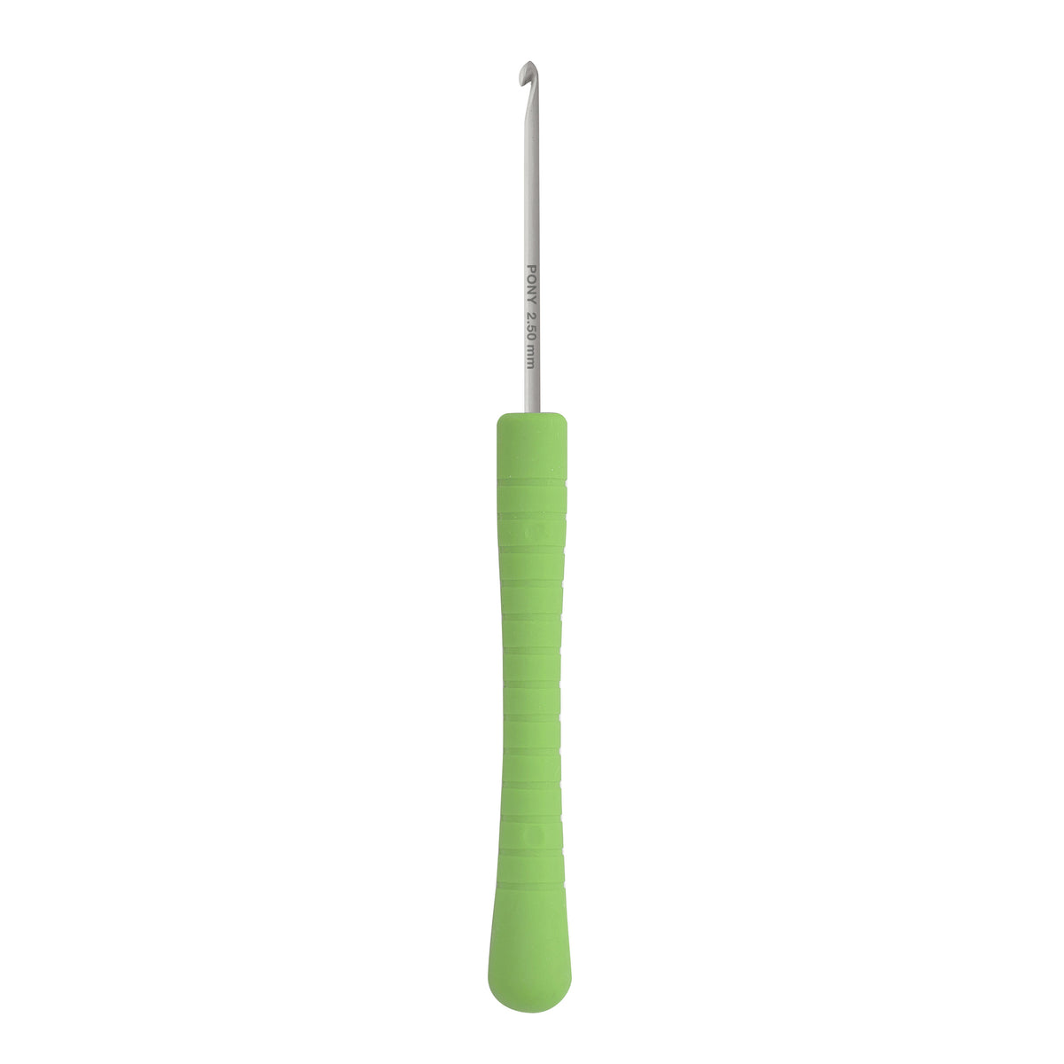 Pony Easy Grip aluminium crochet hook with coloured handle, 2.5mm