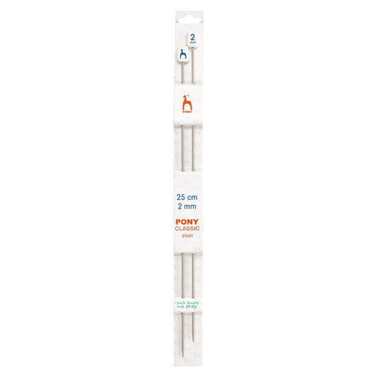 Pair of Pony Classic aluminium knitting needles, 2.00mm