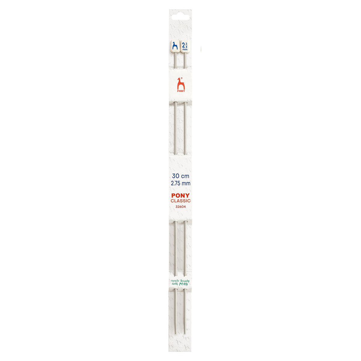 Pair of Pony Classic aluminium knitting needles, 2.75mm x 30cm